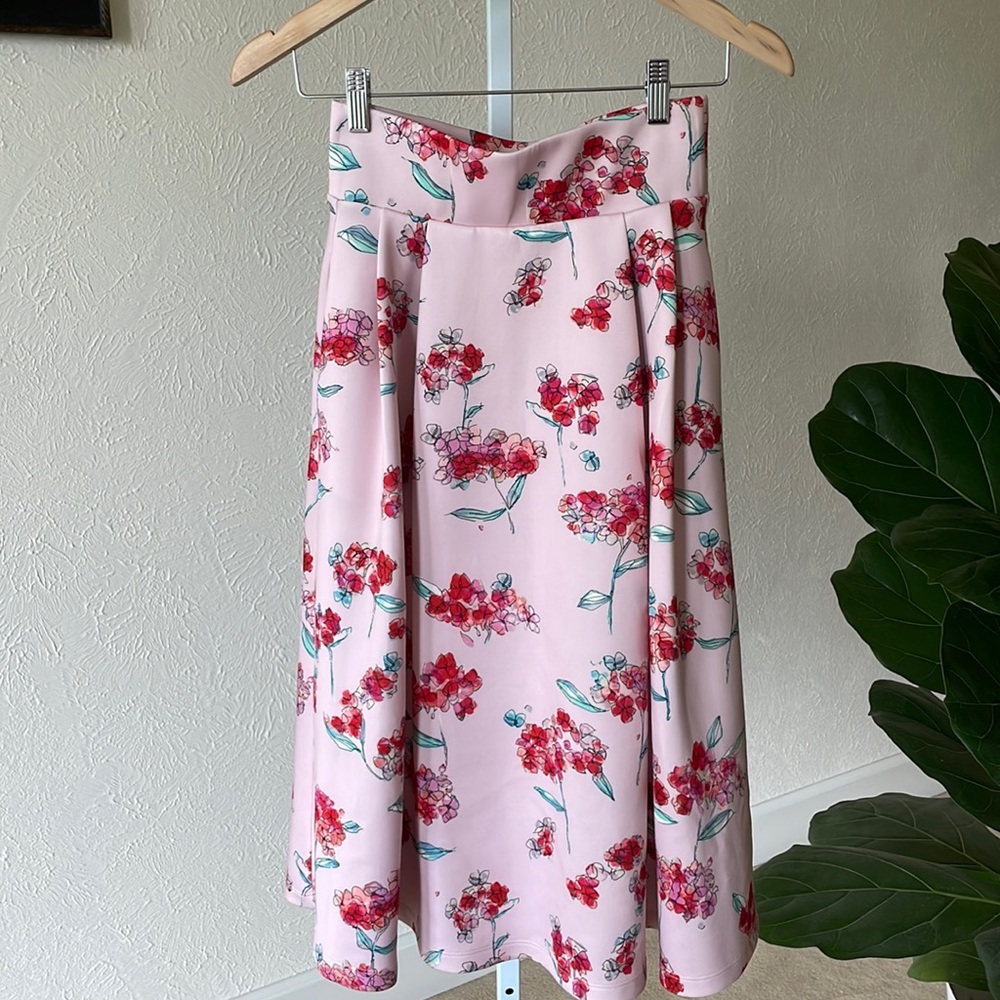 🩷 NWT Patrizia Pepe Gonna beautiful floral scuba midi flare skirt